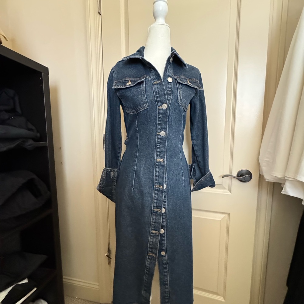 Denim Button-Up Dress